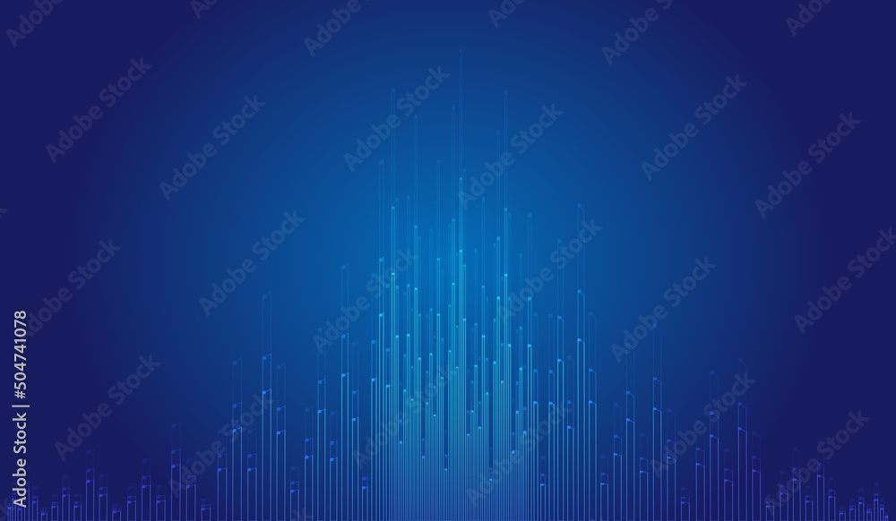 Poster radiating up the luminous lines of the internet velocity vector background