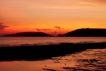 sunset on the beach