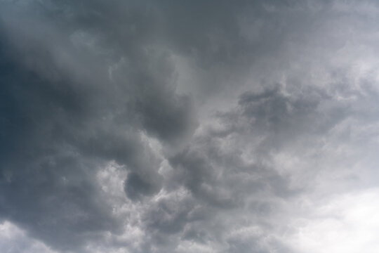 Cloudscape of a storm with grey clouds.