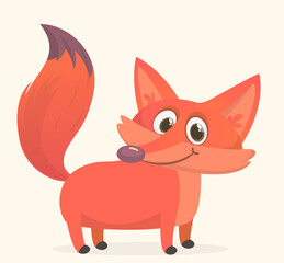 Cute cartoon  fox character. Vector illustration isolated