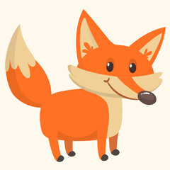 Cute cartoon  fox character. Vector illustration isolated