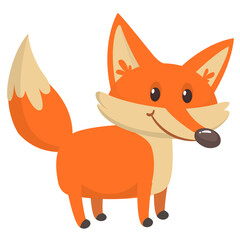 Cute cartoon  fox character. Vector illustration isolated