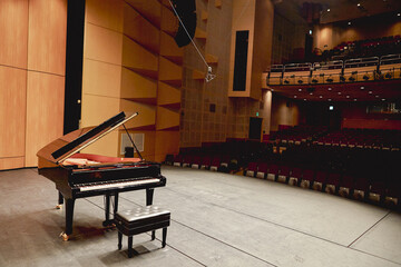grand piano in the concert hall