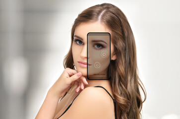 Skin solutions.Concept of rejuvenation,detecting  ageing signs