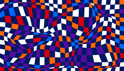 Checkered background with distorted squares