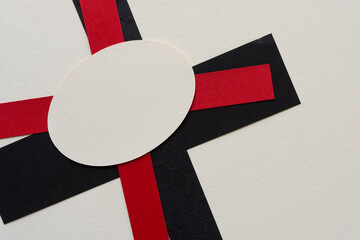 background with paper oval and strips