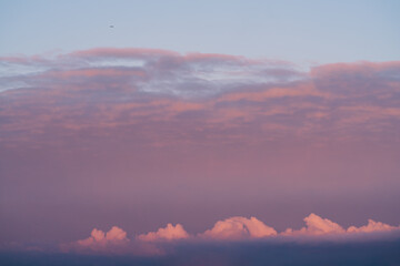 Dramatic sunset sky with clouds