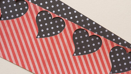 Fototapeta premium heart shapes (stencil) on paper with dots
