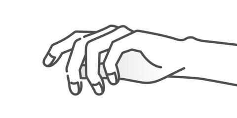 しなやかな指先。手元のイラスト。