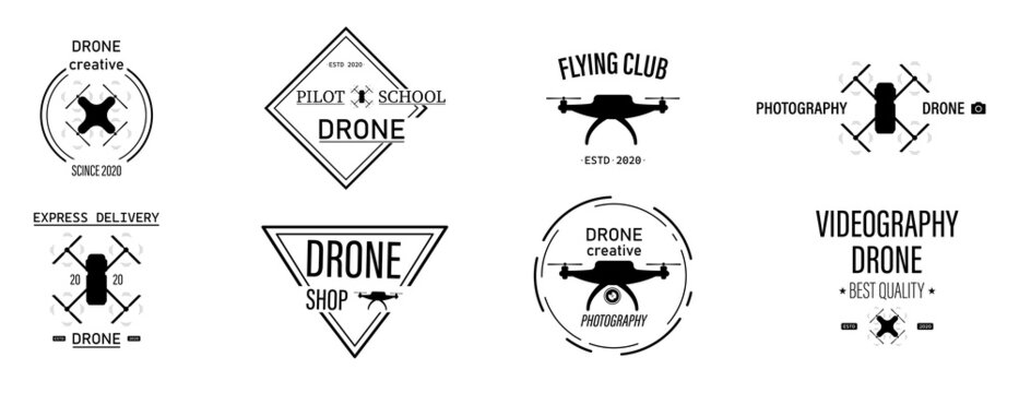Drone icons set. Vector illustration