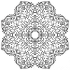 Leaf Flower Petal Coloring Mandala Art Simple Graphic Shape Vector Floral Oriental Outline Vintage Decorative Elements Pattern Illustration Islam Arabic Indian Turkish Mystic Religion Morals Lotus
