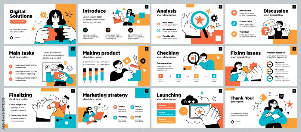 Poster presentation and slide layout background. design template with business people. use for business ann