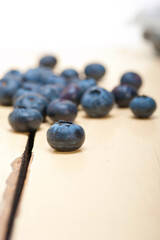 fresh blueberry on white wood table