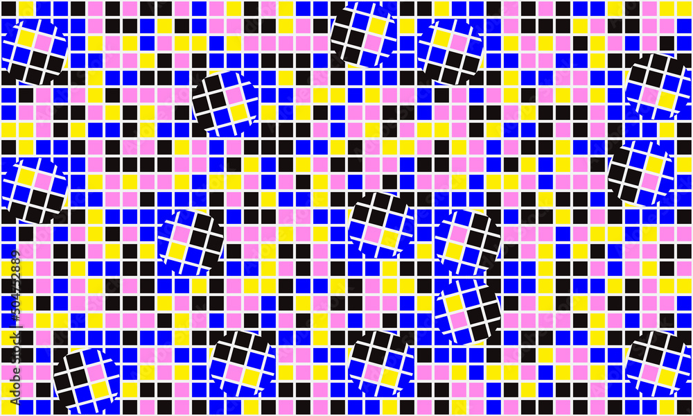 Poster abstract mosaic geometrical pattern design with simple shapes and figures