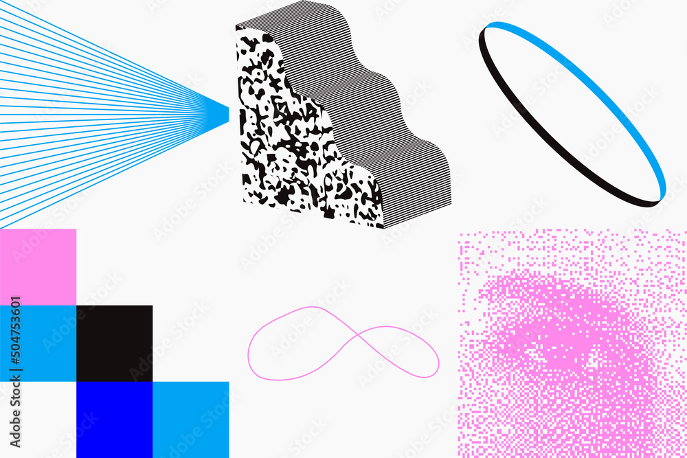 Poster abstract vector pattern with eyes transition effect. geometrical composition