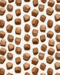 Tumi ishi japanese desktop game meditation, pattern from eco-friendly wooden polygonal stones for building tower