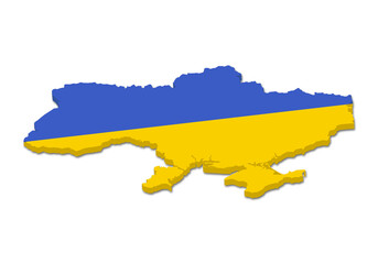 3d map of ukraine, flag of ukraine, glory of ukraine