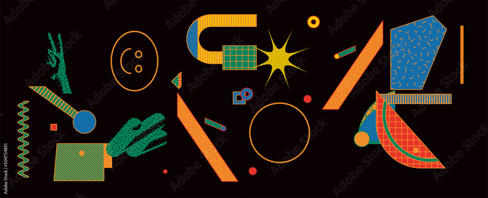 Poster abstract geometric vector pattern design with simple shapes