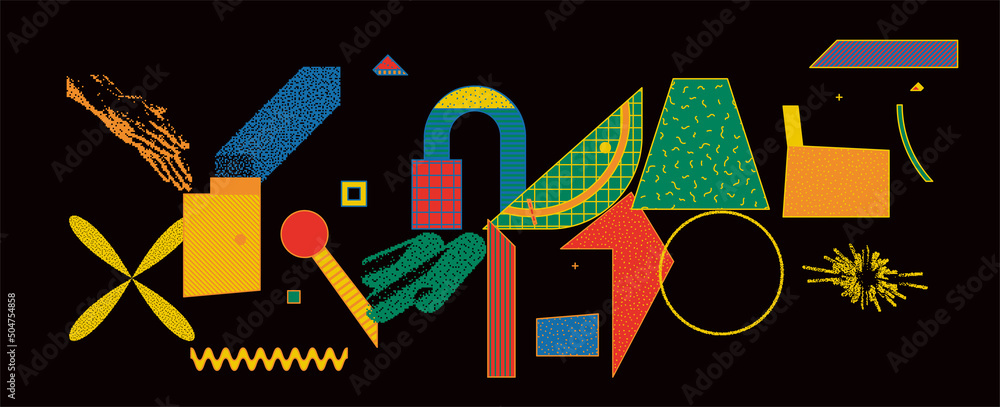 Poster abstract geometric vector pattern design with simple shapes