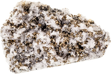 Pyrite on quartz matrix