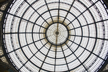 Glass dome of Vittorio Emanuele II Gallery in Milan