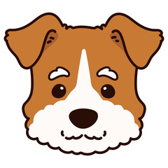 Simple and adorable Fox Terrier front head outlined