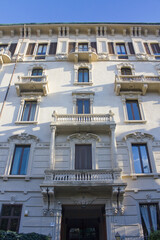 The beautiful building in Old Town in Milan