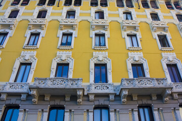 The beautiful building in Old Town in Milan