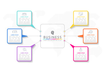 Vector illustration, infographics design, template, marketing, information, with 6 options or steps
