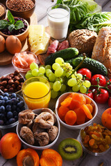 Assorted organic food products on the table