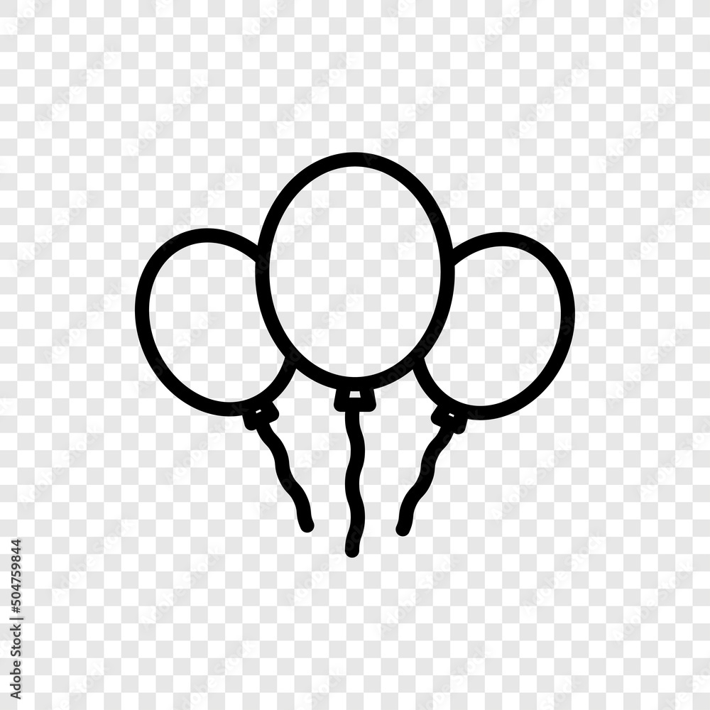 Poster balloons simple icon vector. flat design. transparent grid.ai