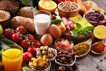 Assorted organic food products on the table