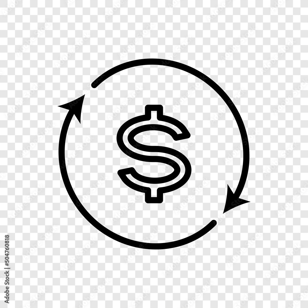 Poster dollar exchange simple icon vector. flat design. transparent grid.ai
