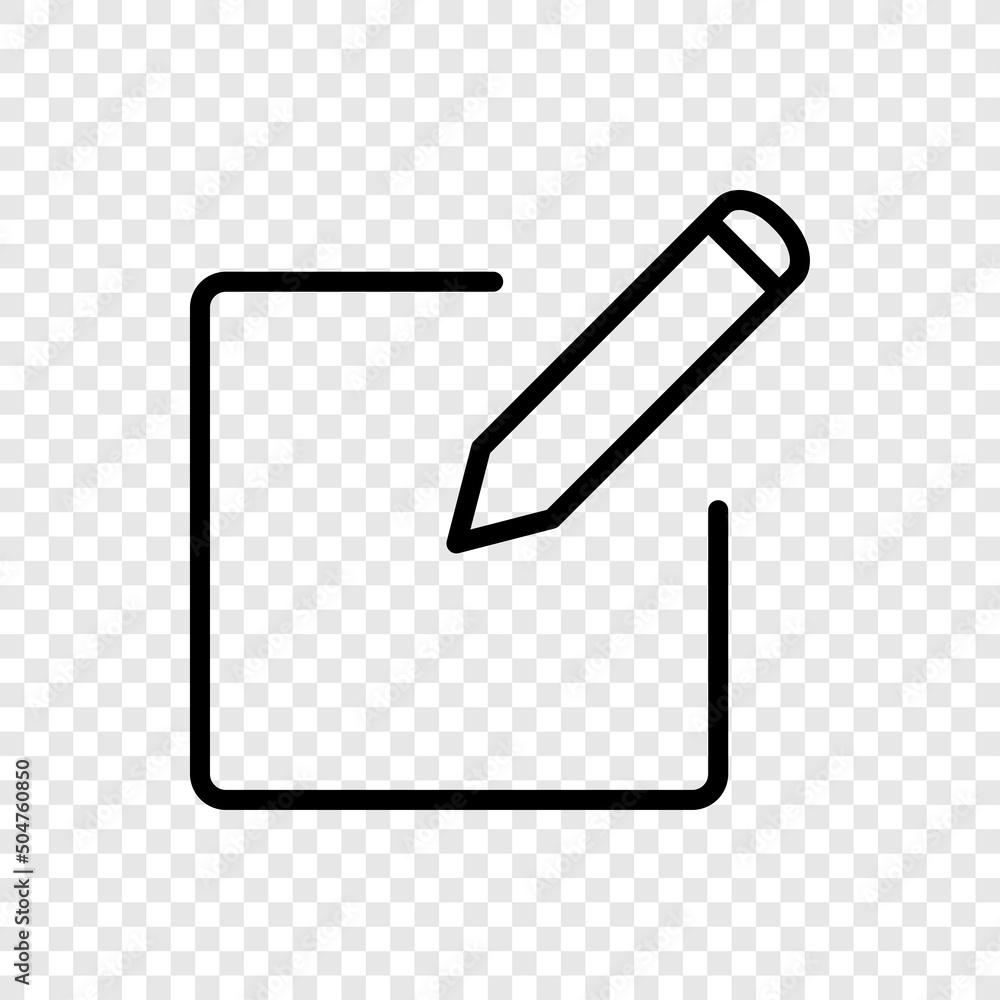 Poster edit simple icon vector. flat design. transparent grid.ai
