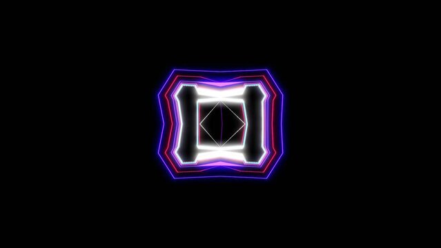 Abstract geometric animation. Neon lights. Loop able. Music background. Abstract geometry shapes