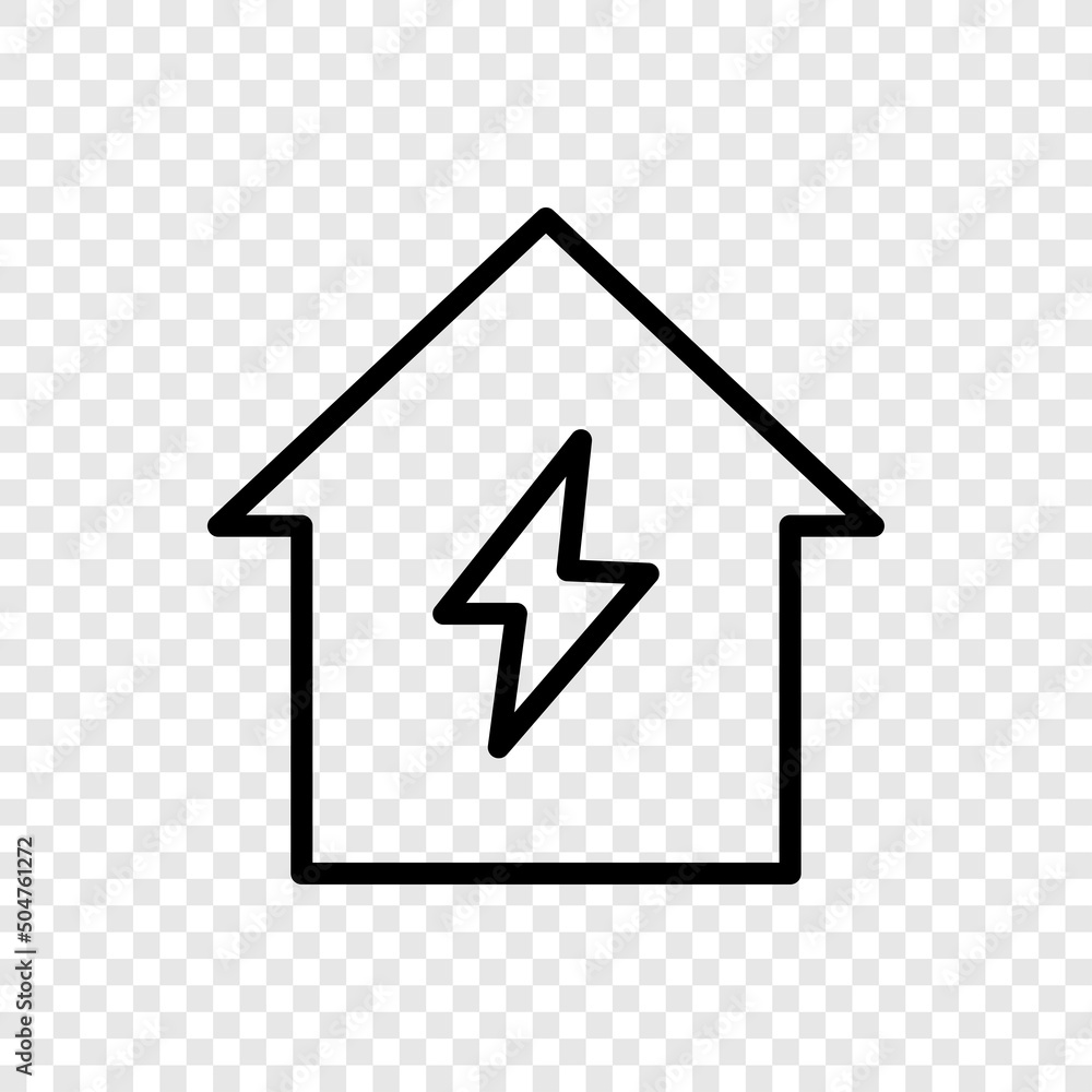 Poster flash, house simple icon vector. flat design. transparent grid.ai