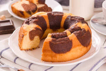 Marble ring cake.