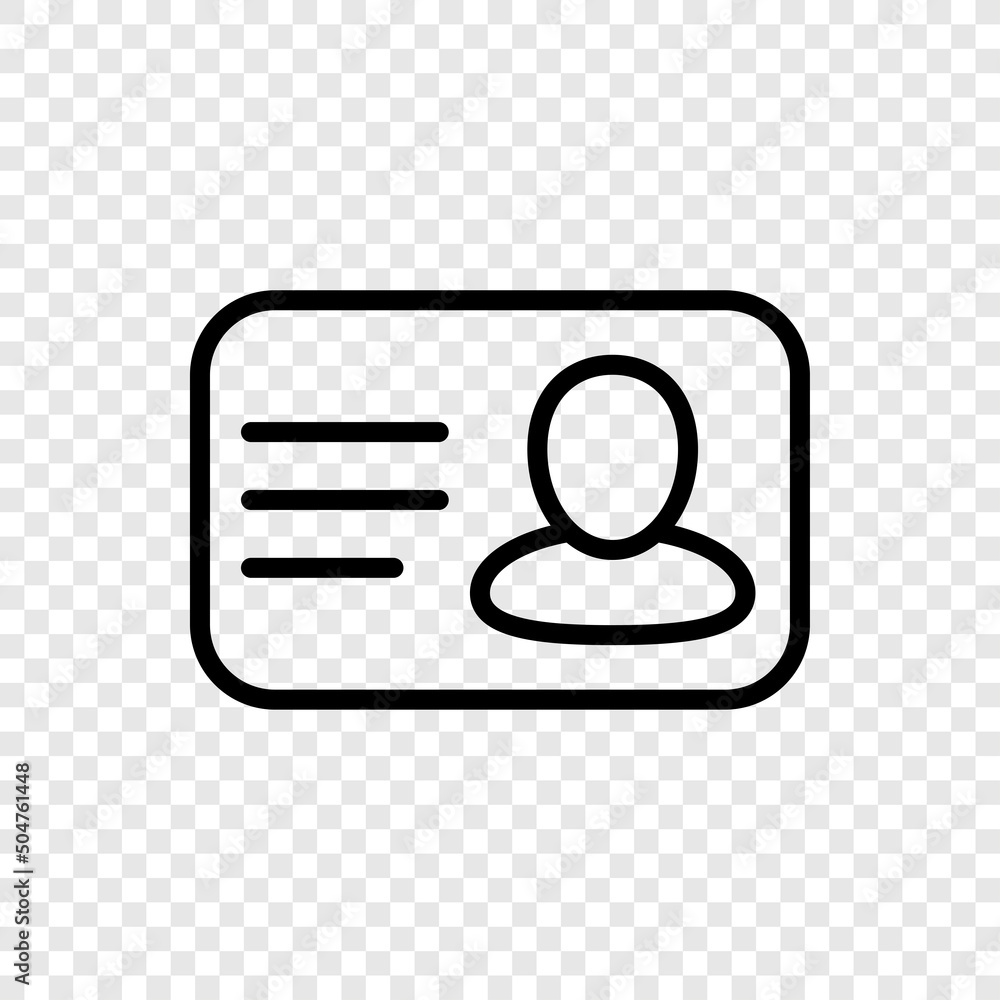 Poster id card simple icon vector. flat design. transparent grid.ai