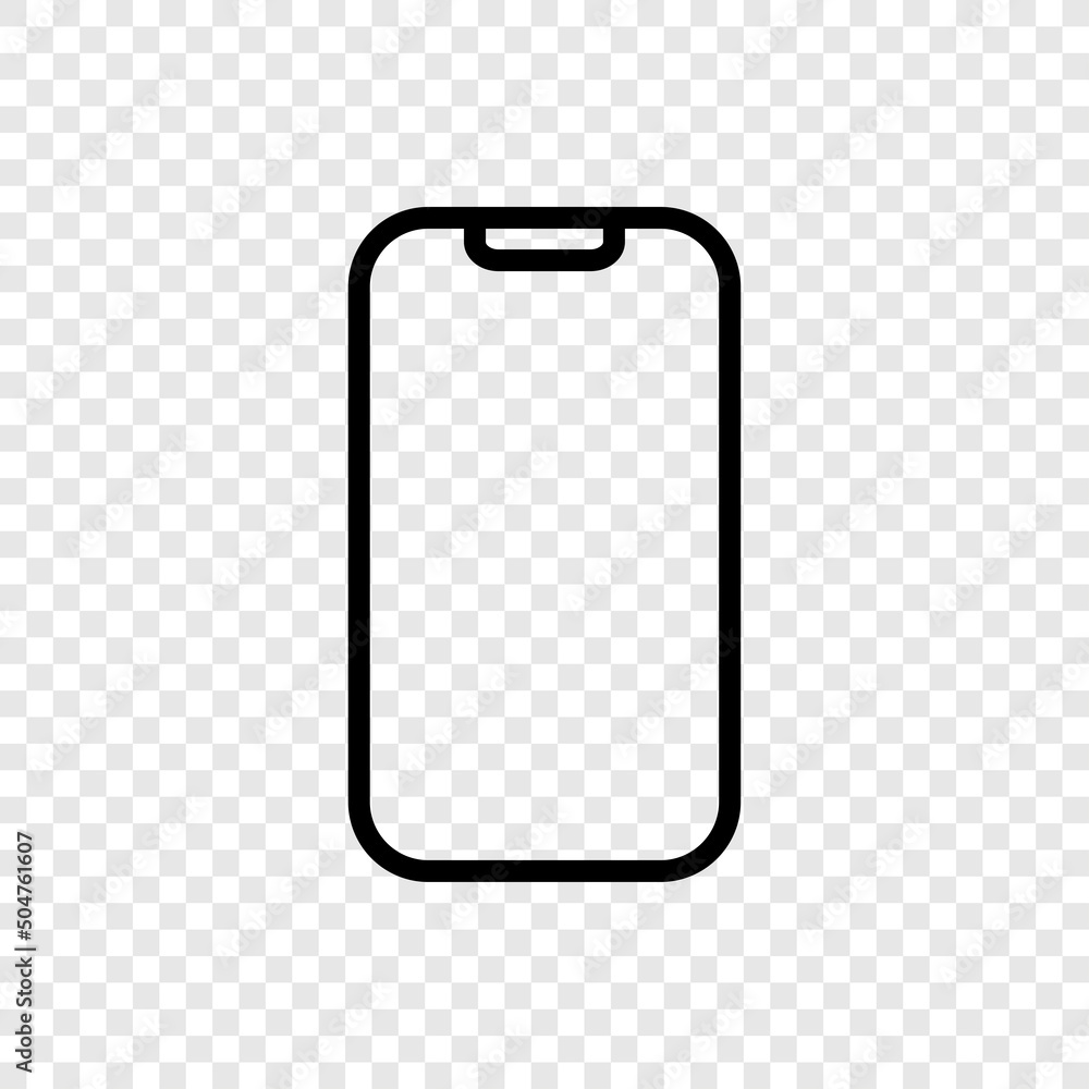Poster mobile phone simple icon vector. flat design. transparent grid.ai