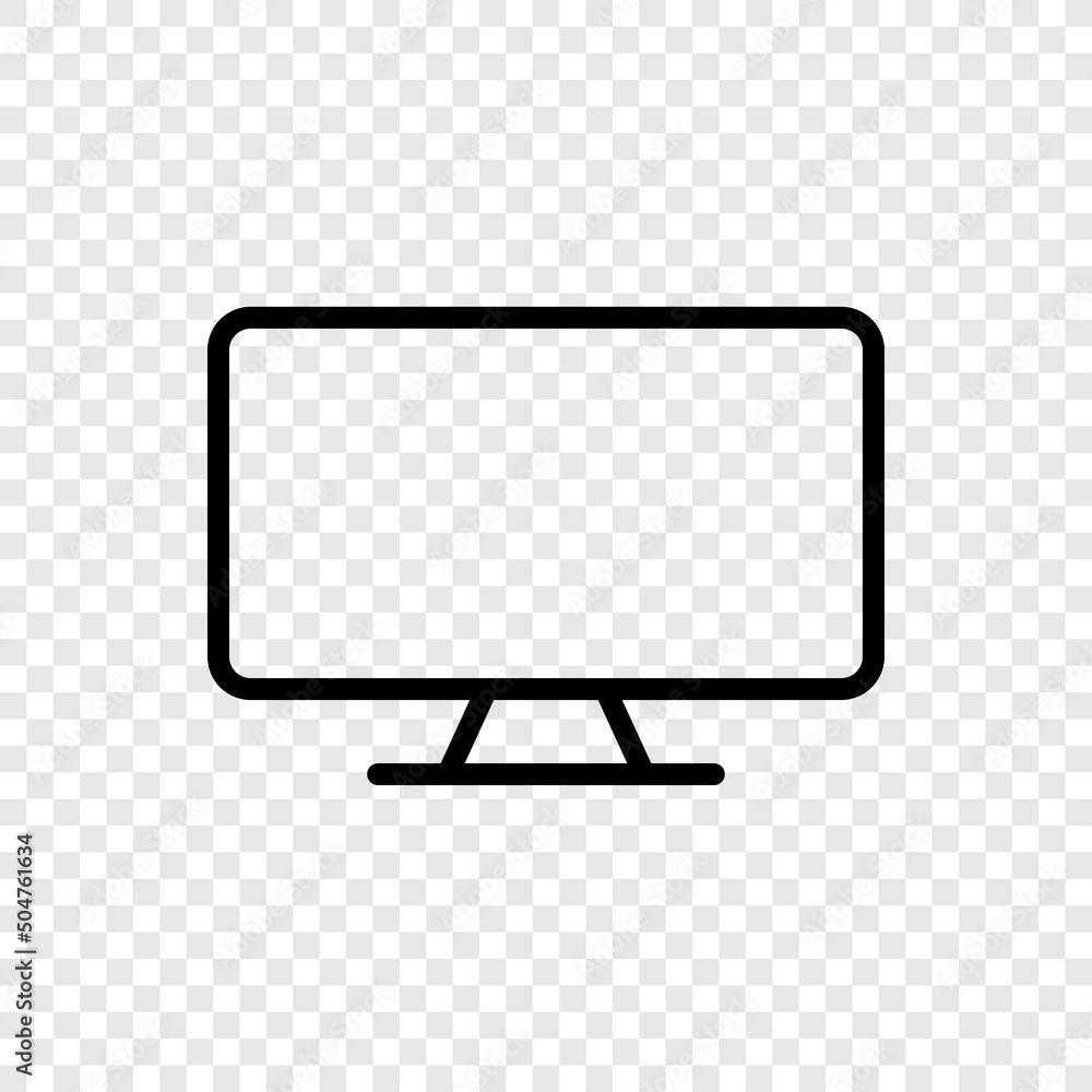 Poster monitor, tv simple icon vector. flat design. transparent grid.ai
