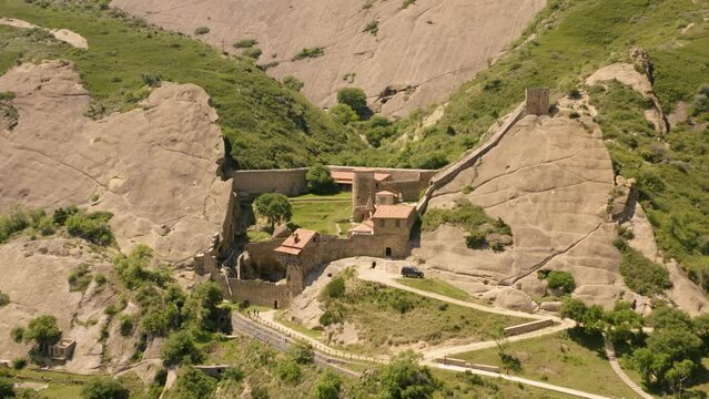 Aerial view of Davit Gareji Lavra in Georgia