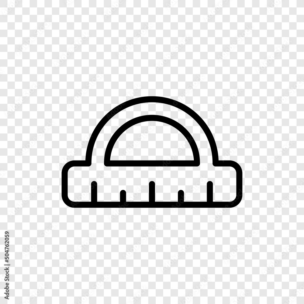 Poster protactor, ruler simple icon vector. flat design. transparent grid.ai