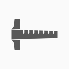 ruler icon, stationary vector, measurement illustration