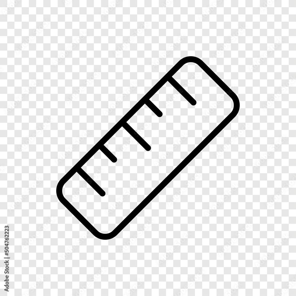 Poster ruler simple icon vector. flar design. transparent grid.ai