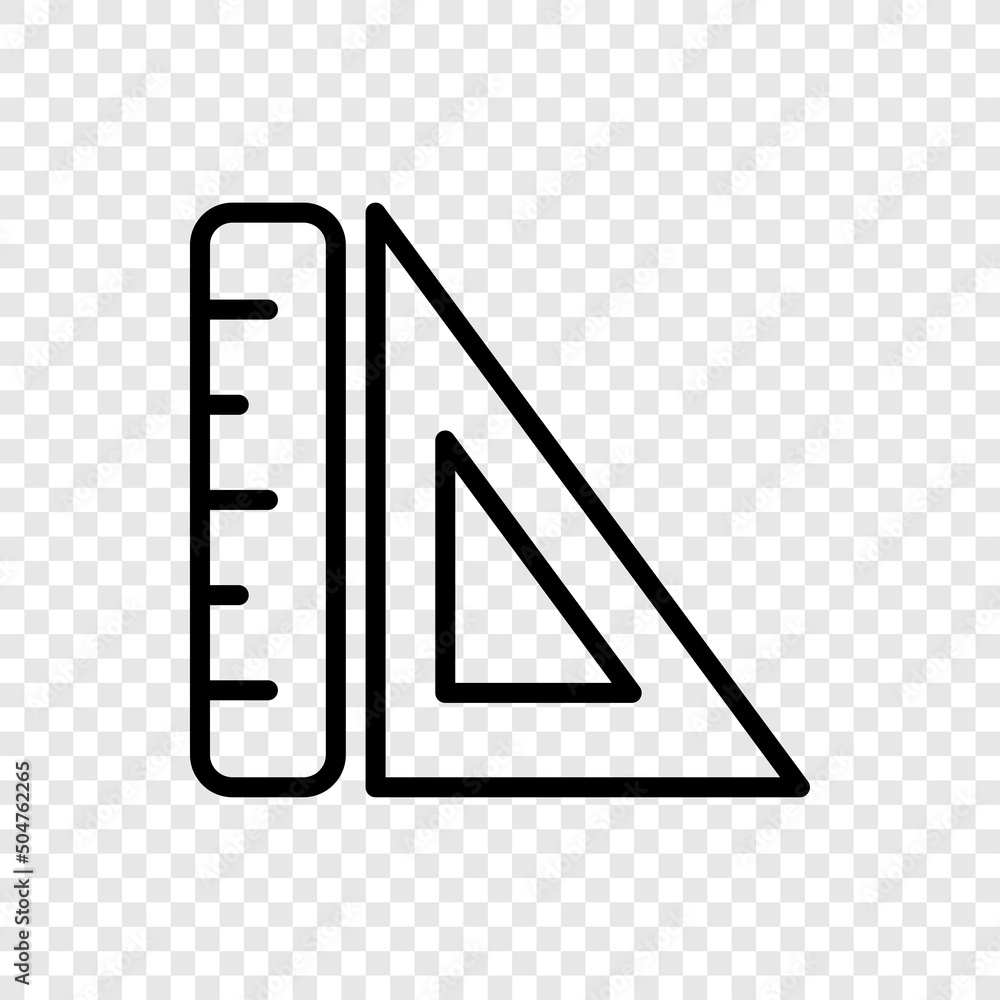 Poster ruler simple icon, vector. flar design. transparent grid.ai