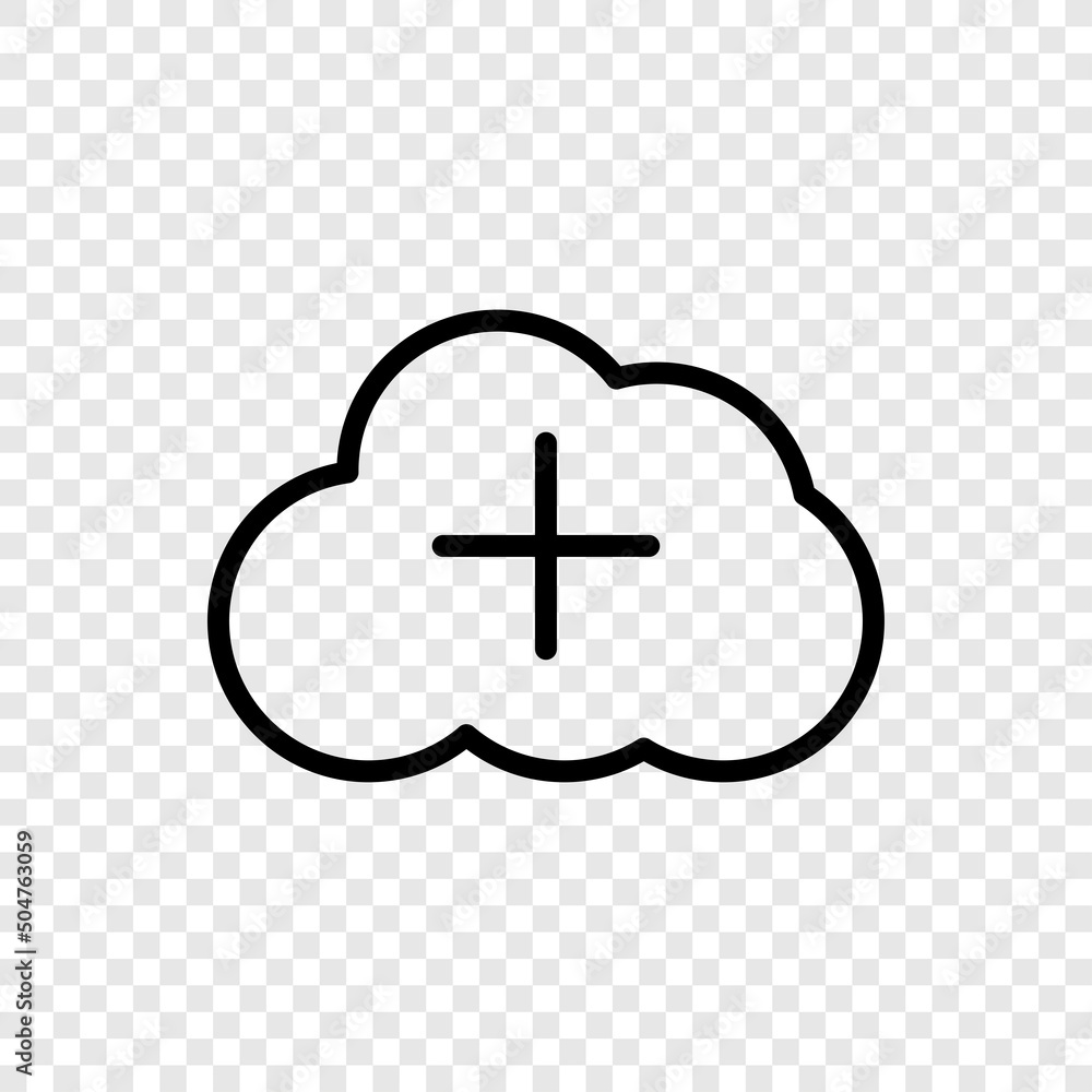 Poster add, cloud simple icon vector. flat design. transparent grid.ai