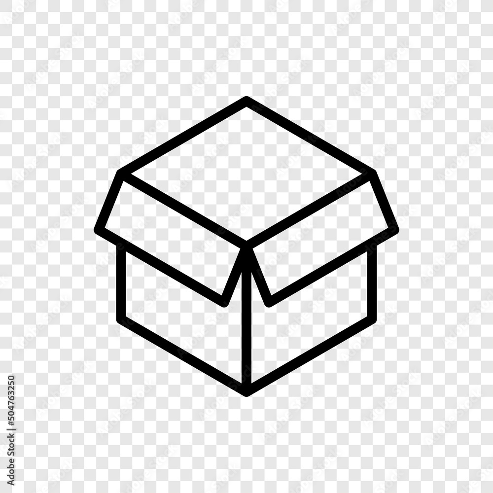 Poster box simple icon vector. flat design. transparent grid.ai