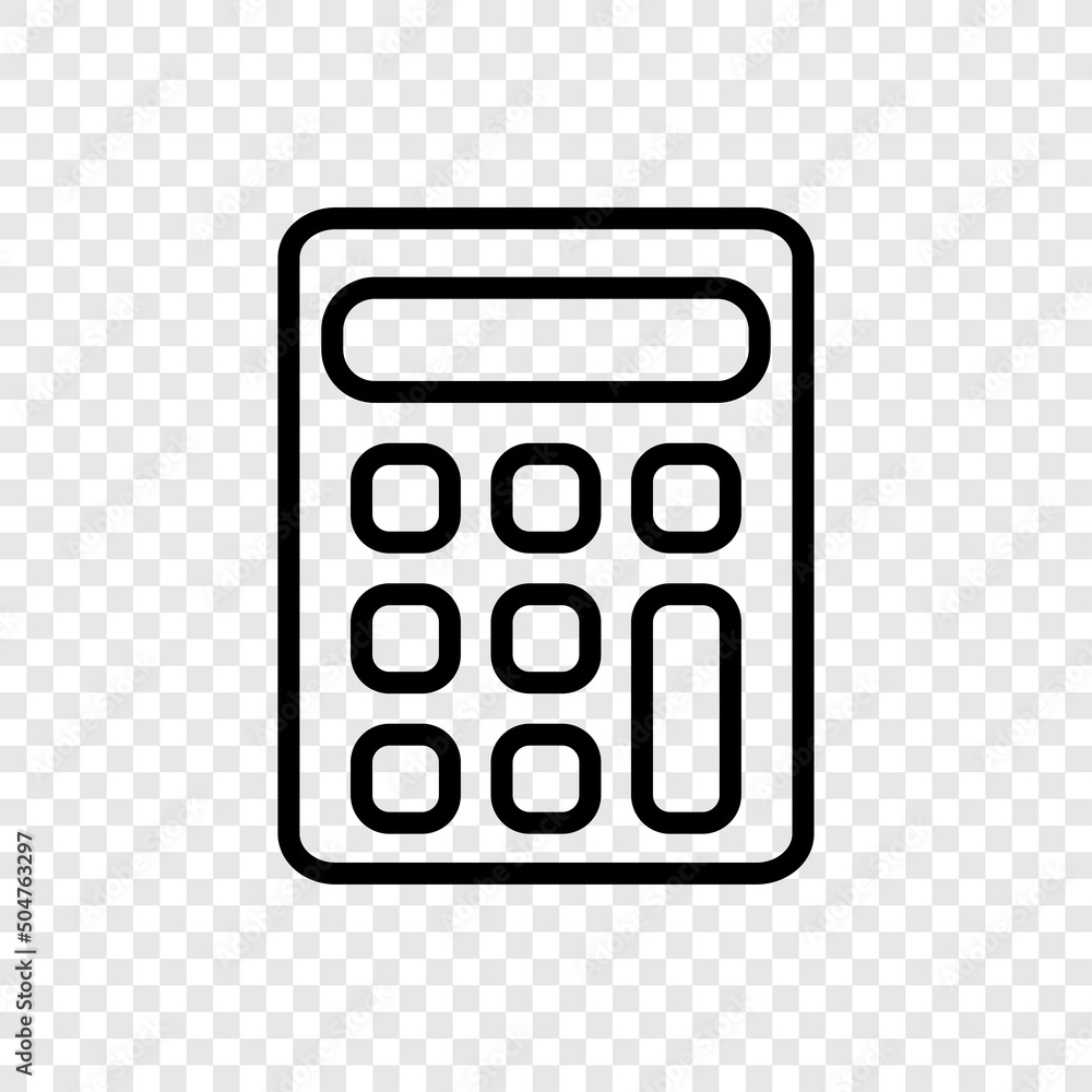 Poster calculator simple icon vector. flat design. transparent grid.ai