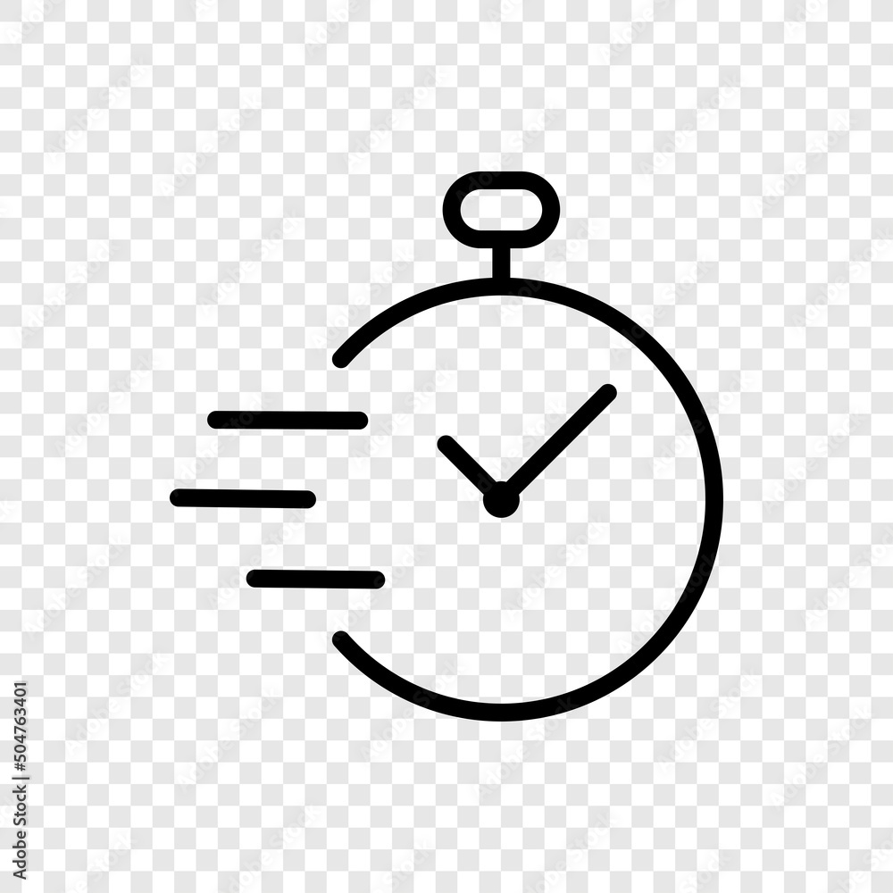 Poster clock simple icon vector. flat design. transparent grid.ai