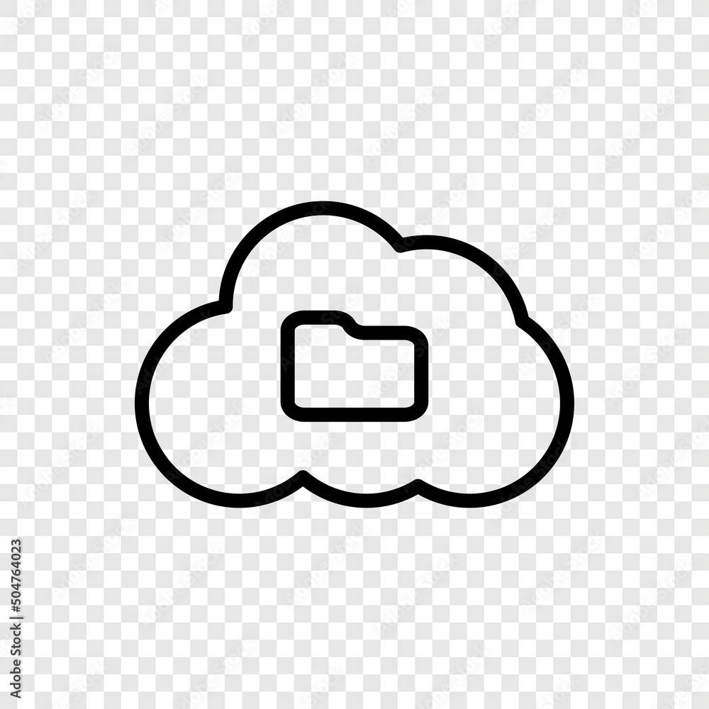 Poster folder, cloud simple icon vector. flat design. transparent grid.ai
